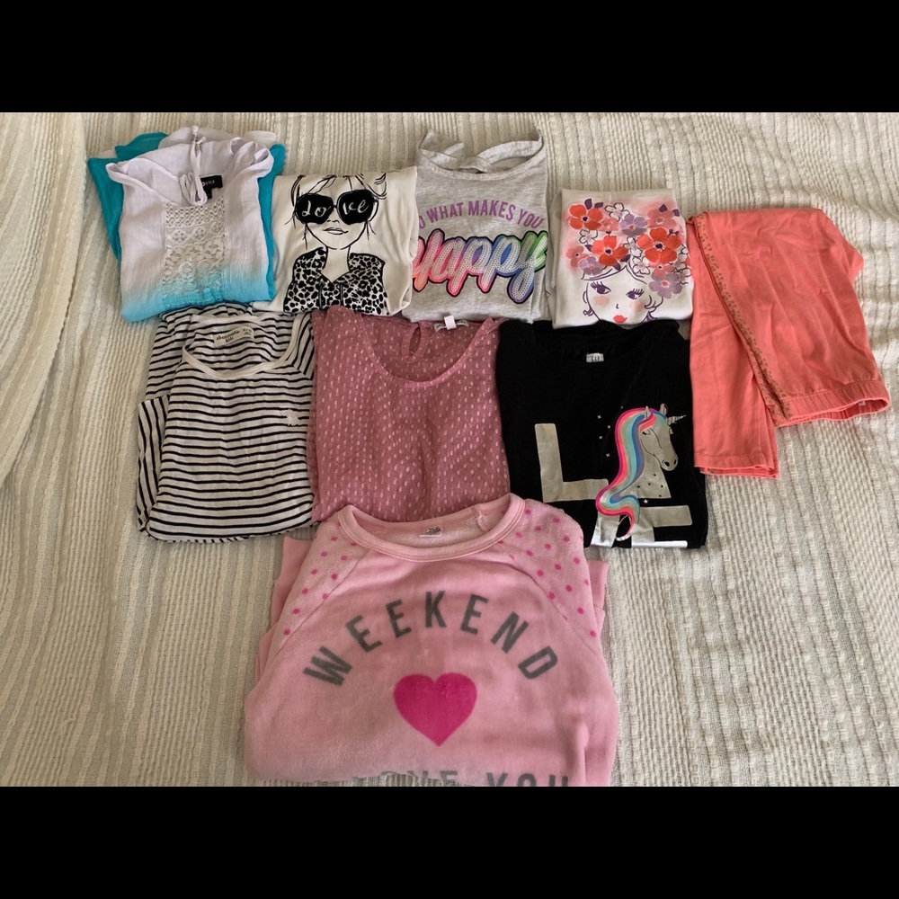 Lot of  girls clothing, Gap, justice, Abercrombie.